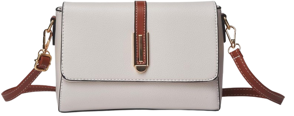 White PU Leather Shoulder Bag | Compact Structured for Everyday Use